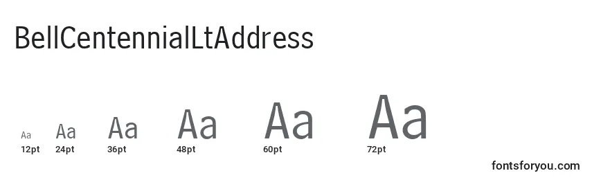 Размеры шрифта BellCentennialLtAddress