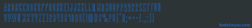 Yfiles3D-Schriftart – Blaue Schriften auf schwarzem Hintergrund