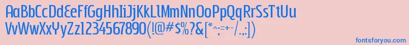 フォントSubpearRegular – ピンクの背景に青い文字