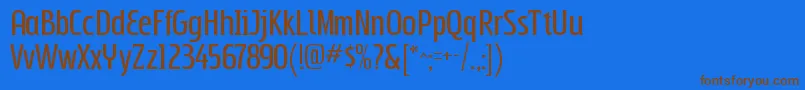 フォントSubpearRegular – 茶色の文字が青い背景にあります。