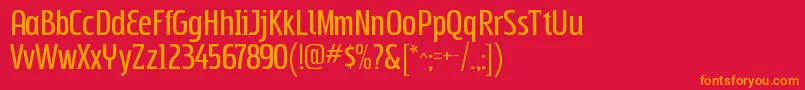 Fonte SubpearRegular – fontes laranjas em um fundo vermelho