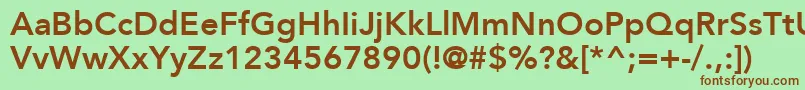 AvenirLt85Heavy Font – Brown Fonts on Green Background