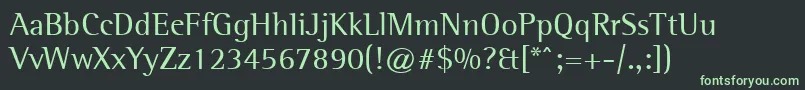 Agfarotissemiserif-fontti – vihreät fontit mustalla taustalla