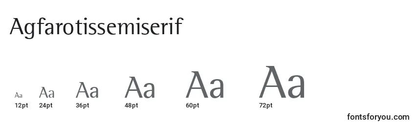 Размеры шрифта Agfarotissemiserif