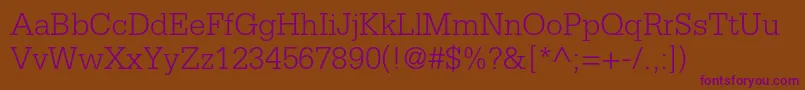 SerifastdLight Font – Purple Fonts on Brown Background