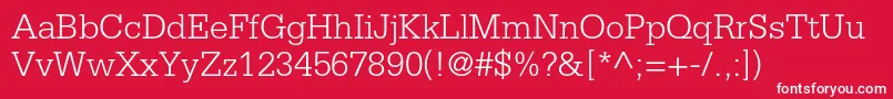 SerifastdLight Font – White Fonts on Red Background