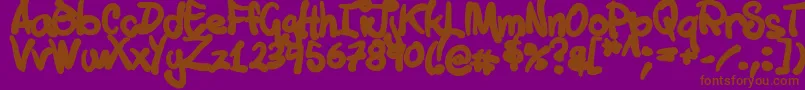 Tuschtouch1 Font – Brown Fonts on Purple Background