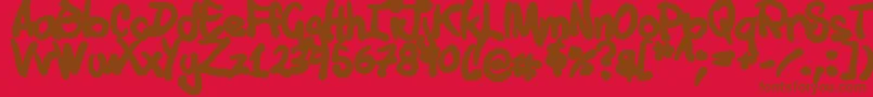 Tuschtouch1 Font – Brown Fonts on Red Background