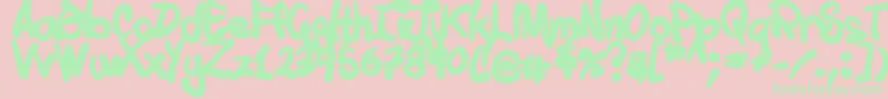 Tuschtouch1 Font – Green Fonts on Pink Background