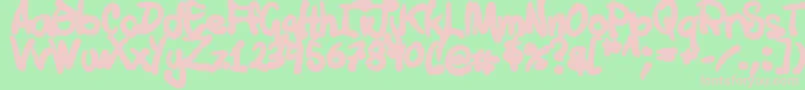 Tuschtouch1-Schriftart – Rosa Schriften auf grünem Hintergrund