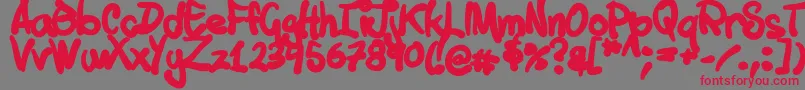 Tuschtouch1 Font – Red Fonts on Gray Background