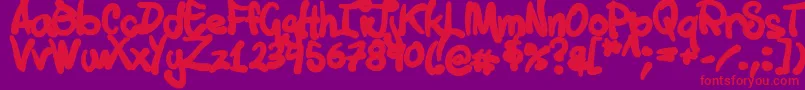 Tuschtouch1 Font – Red Fonts on Purple Background