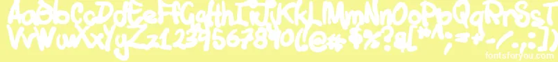 Tuschtouch1 Font – White Fonts on Yellow Background