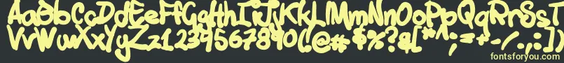 Tuschtouch1 Font – Yellow Fonts on Black Background