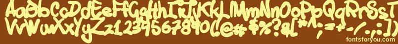 Tuschtouch1 Font – Yellow Fonts on Brown Background