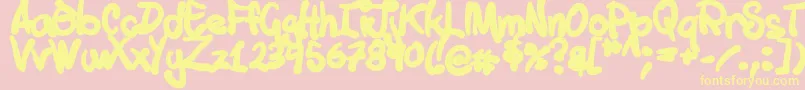 Tuschtouch1 Font – Yellow Fonts on Pink Background