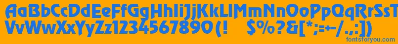 SanasoftAgra.Kz Font – Blue Fonts on Orange Background