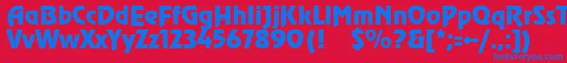 SanasoftAgra.Kz Font – Blue Fonts on Red Background