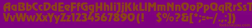 SanasoftAgra.Kz-Schriftart – Braune Schriften auf violettem Hintergrund