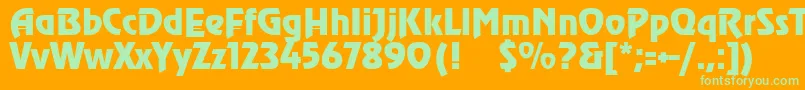 SanasoftAgra.Kz Font – Green Fonts on Orange Background