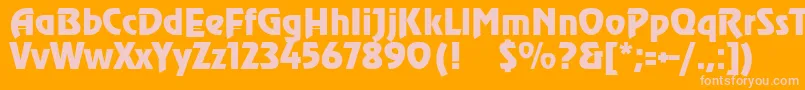 SanasoftAgra.Kz Font – Pink Fonts on Orange Background