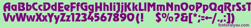 Police SanasoftAgra.Kz – polices violettes sur fond vert