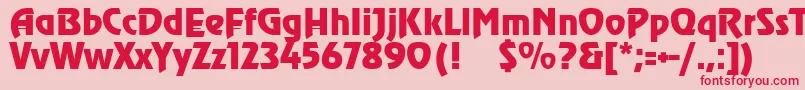 フォントSanasoftAgra.Kz – ピンクの背景に赤い文字