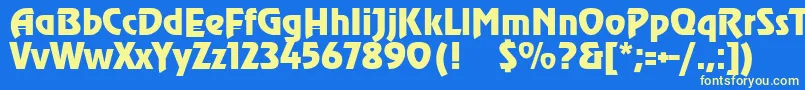 フォントSanasoftAgra.Kz – 黄色の文字、青い背景