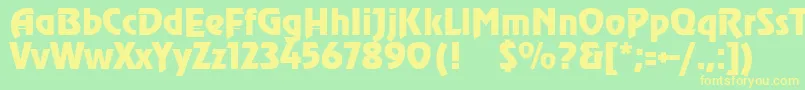SanasoftAgra.Kz Font – Yellow Fonts on Green Background