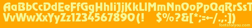 SanasoftAgra.Kz Font – Yellow Fonts on Orange Background
