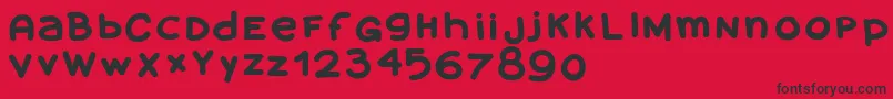 Amanoblaxtendida-fontti – mustat fontit punaisella taustalla