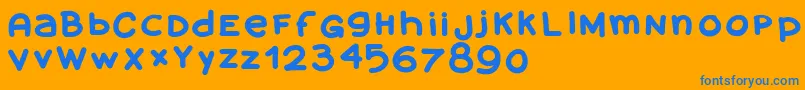 Amanoblaxtendida Font – Blue Fonts on Orange Background