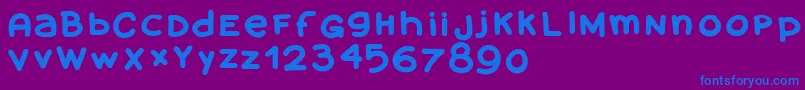 Amanoblaxtendida Font – Blue Fonts on Purple Background