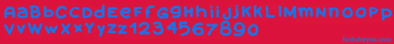 Шрифт Amanoblaxtendida – синие шрифты на красном фоне
