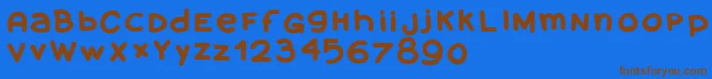 Czcionka Amanoblaxtendida – brązowe czcionki na niebieskim tle