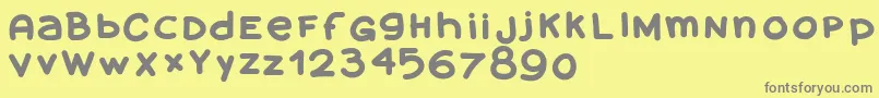 Amanoblaxtendida Font – Gray Fonts on Yellow Background