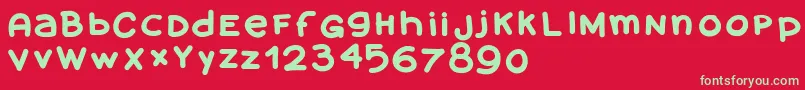 フォントAmanoblaxtendida – 赤い背景に緑の文字