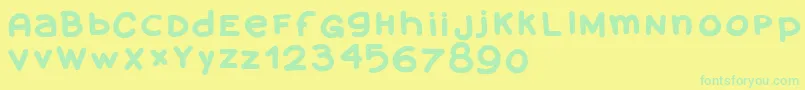 Amanoblaxtendida Font – Green Fonts on Yellow Background