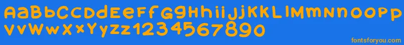 Amanoblaxtendida Font – Orange Fonts on Blue Background