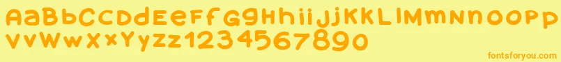 Amanoblaxtendida Font – Orange Fonts on Yellow Background