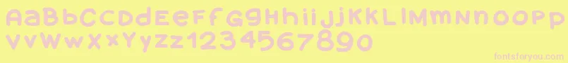 Amanoblaxtendida-Schriftart – Rosa Schriften auf gelbem Hintergrund