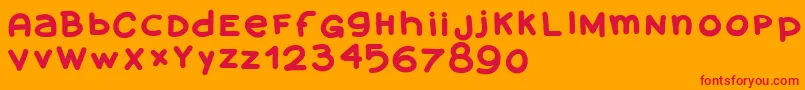 Amanoblaxtendida Font – Red Fonts on Orange Background