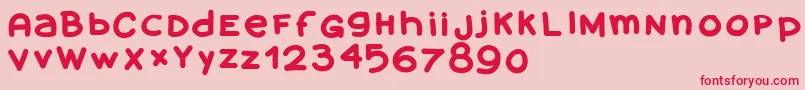 フォントAmanoblaxtendida – ピンクの背景に赤い文字