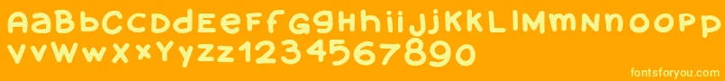 Amanoblaxtendida Font – Yellow Fonts on Orange Background