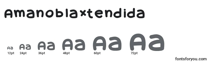 Размеры шрифта Amanoblaxtendida