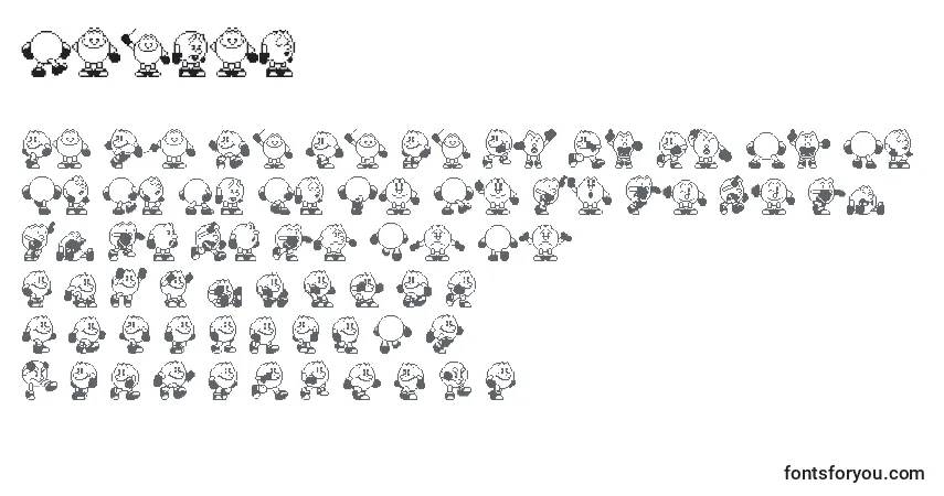 Pacman-fontti – aakkoset, numerot, erikoismerkit