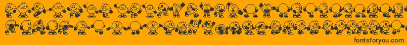 フォントPacman – 黒い文字のオレンジの背景