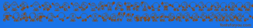 Fonte Pacman – fontes marrons em um fundo azul