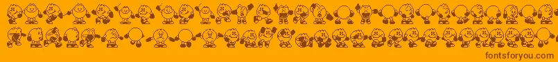 Pacman Font – Brown Fonts on Orange Background