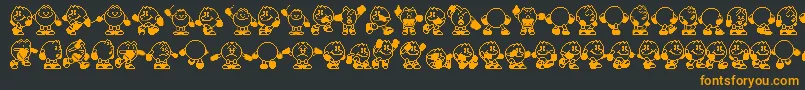 Шрифт Pacman – оранжевые шрифты на чёрном фоне